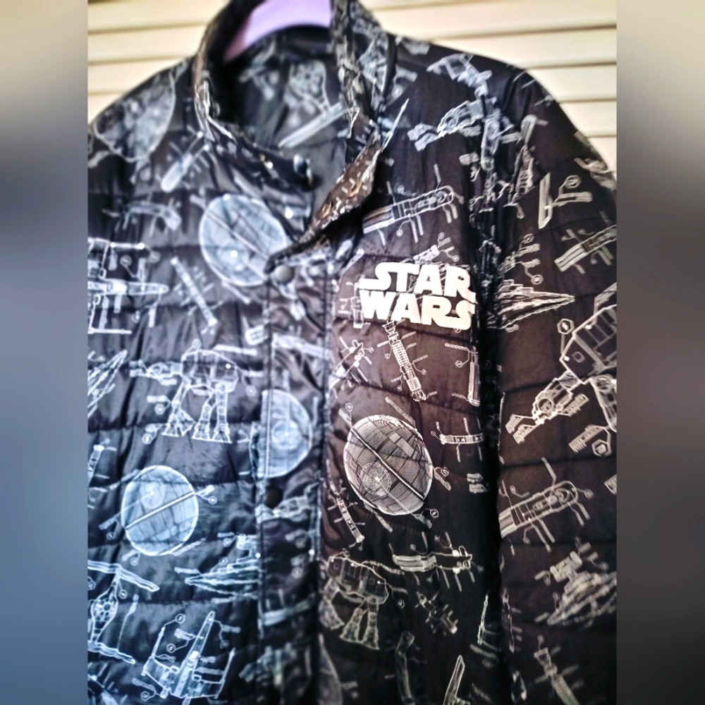 Star Wars Black Puffer Jacket Size Large
